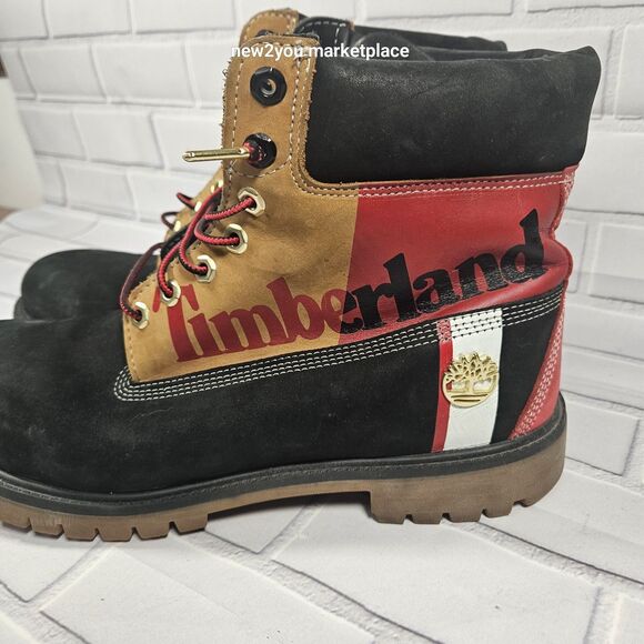 Timberland Men's 6" Premium waterproof Boots Red/Beige/Black Size 13M - Picture 2 of 16